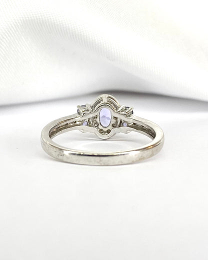 Bague Trilogie Tanzanites 0.45 carat &amp; Diamants "Stany" - Elliade Paris