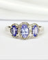 Bague Trilogie Tanzanites 0.80 carat & Diamants "Olinka" - Elliade Paris