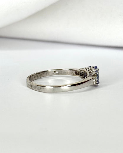 Bague Trilogie Tanzanites 0.86 carat &amp; Diamants "Esmée" - Elliade Paris