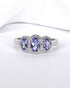Bague Trilogie Tanzanites 0.88 carat & Diamants "Monica" - Elliade Paris