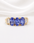 Bague Trilogie Tanzanites 1.35 carat & Diamants "Cléa" - Elliade Paris