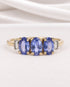 Bague Trilogie Tanzanites 1.63 carat & Diamants "Flore" - Elliade Paris