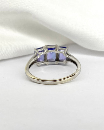 Bague Trilogie Tanzanites 2.80 carats &quot;Lilliane&quot; - Elliade Paris