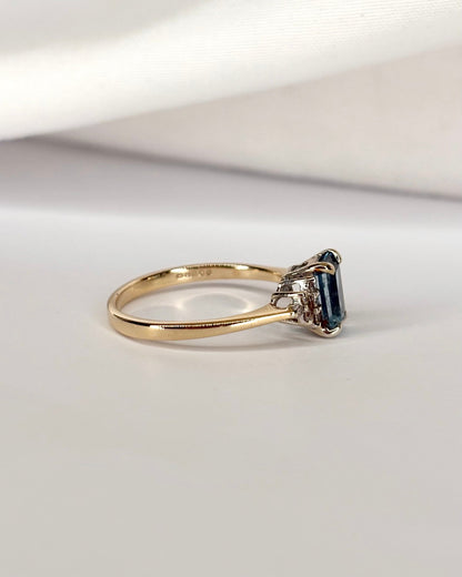 Bague Trilogie Topaze 1.28 carat &amp; Diamants "Mélissandre" - Elliade Paris