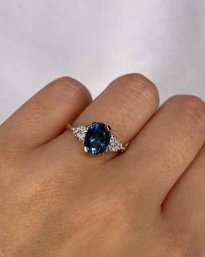 Bague Trilogie Topaze 2.30 carats &amp; Diamants &quot;Suzie&quot; - Elliade Paris