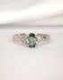 Bague Trilogie Topaze Bleue 0.73 carat & Diamants "Prune" - Elliade Paris