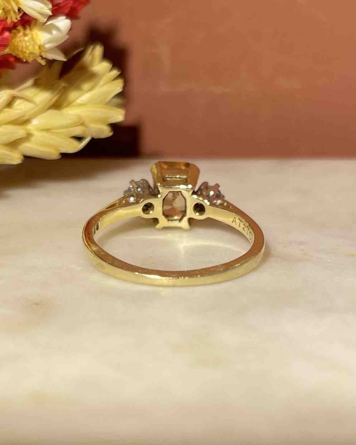 Bague Trilogie Topaze Impériale &amp; Diamants &quot;Sélène&quot; - Elliade Paris