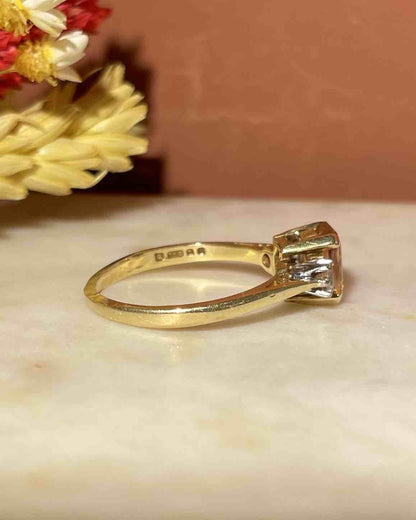 Bague Trilogie Topaze Impériale &amp; Diamants &quot;Sélène&quot; - Elliade Paris