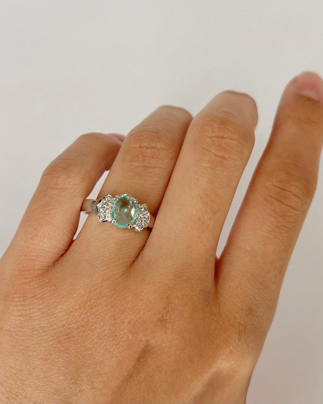 Bague Trilogie Tourmaline 0.63 carat &amp; Diamants "Coralie" - Elliade Paris