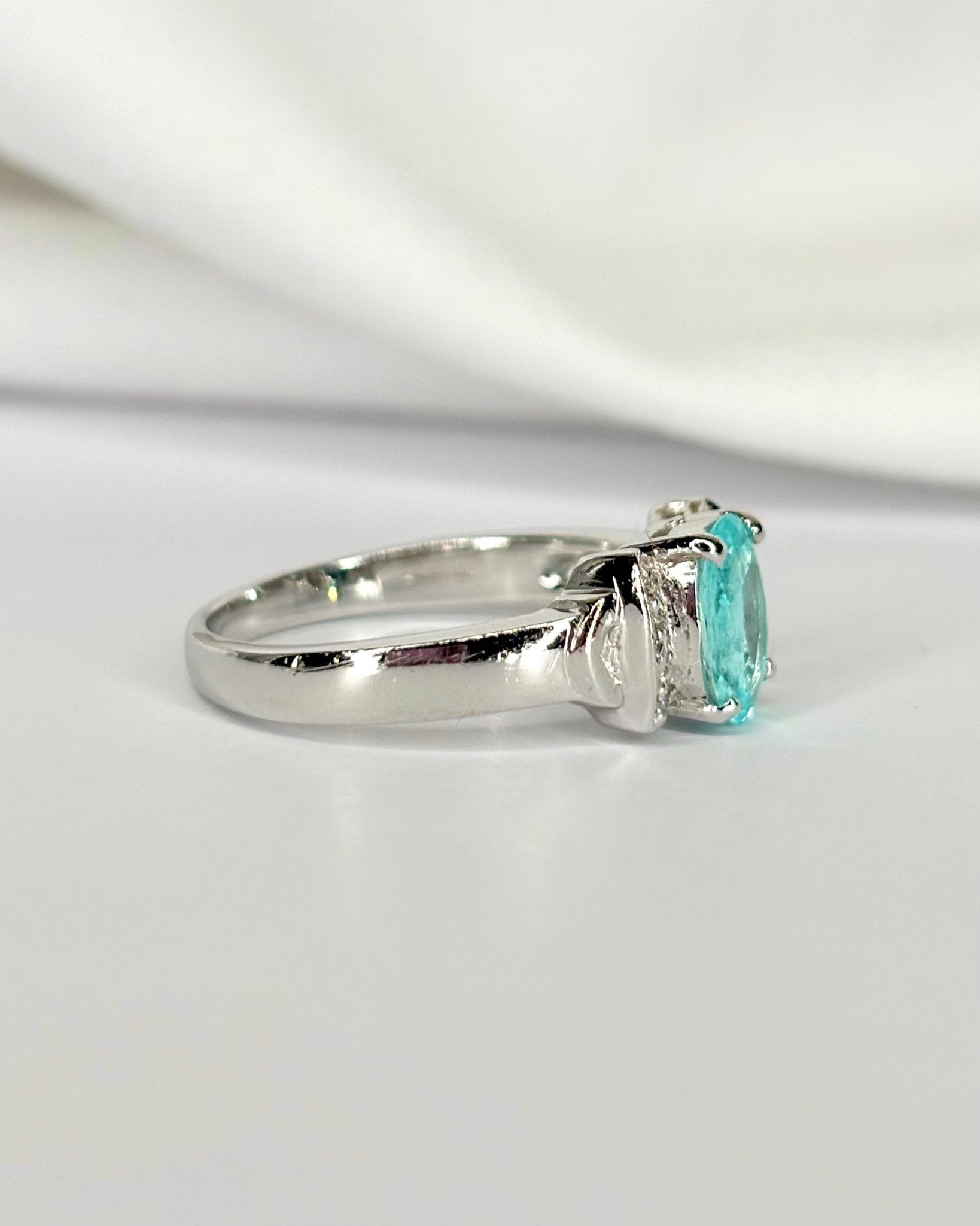 Bague Trilogie Tourmaline 0.63 carat &amp; Diamants "Coralie" - Elliade Paris