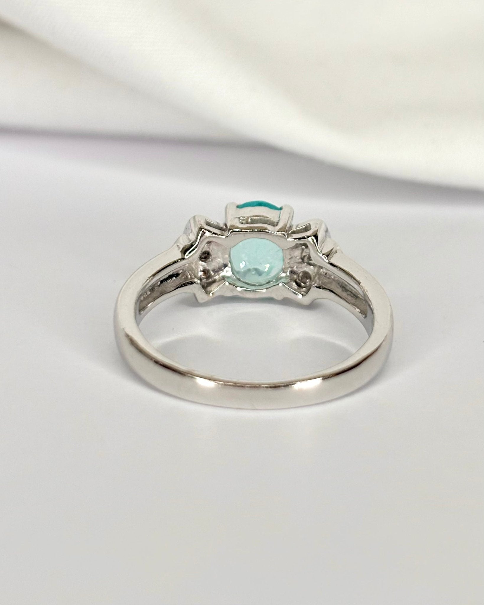 Bague Trilogie Tourmaline 0.63 carat &amp; Diamants "Coralie" - Elliade Paris