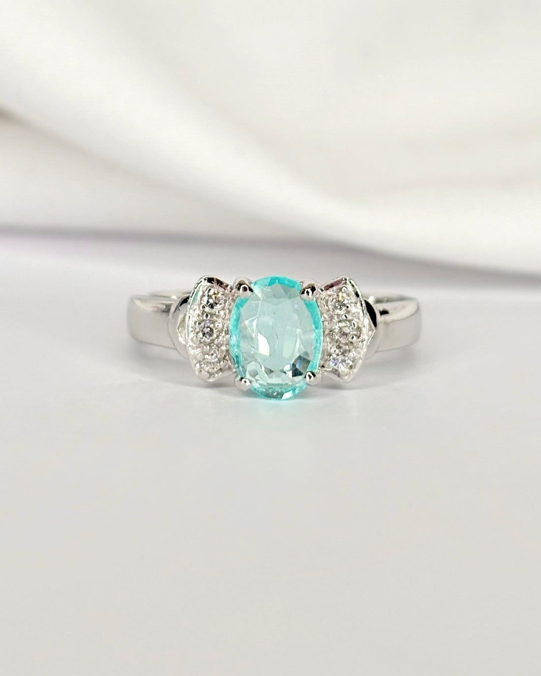 Bague Trilogie Tourmaline 0.63 carat &amp; Diamants "Coralie" - Elliade Paris