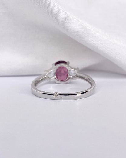 Bague Trilogie Tourmaline 1 carat &amp; 2 Aigue - Marines &quot;Valentina&quot; - Elliade Paris