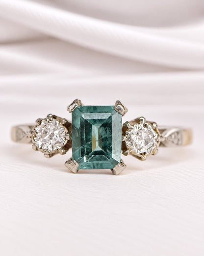 Bague Trilogie Tourmaline 1.02 carat &amp; Diamants "Laure" - Elliade Paris