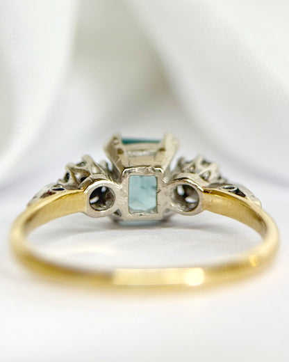 Bague Trilogie Tourmaline 1.02 carat &amp; Diamants "Laure" - Elliade Paris
