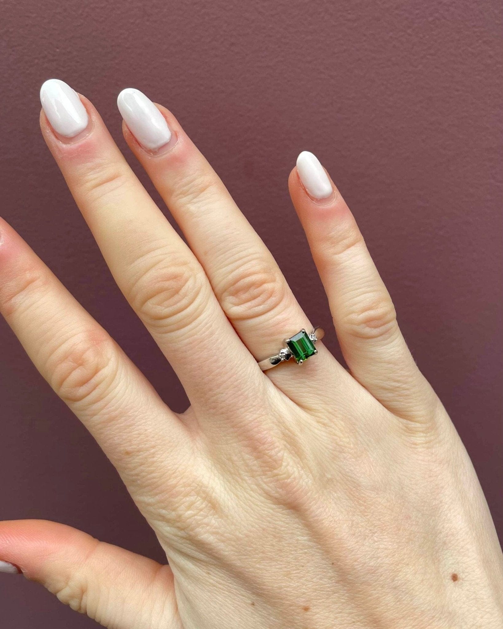 Bague Trilogie Tourmaline 1.10 carat &amp; Diamants "Louanne" - Elliade Paris