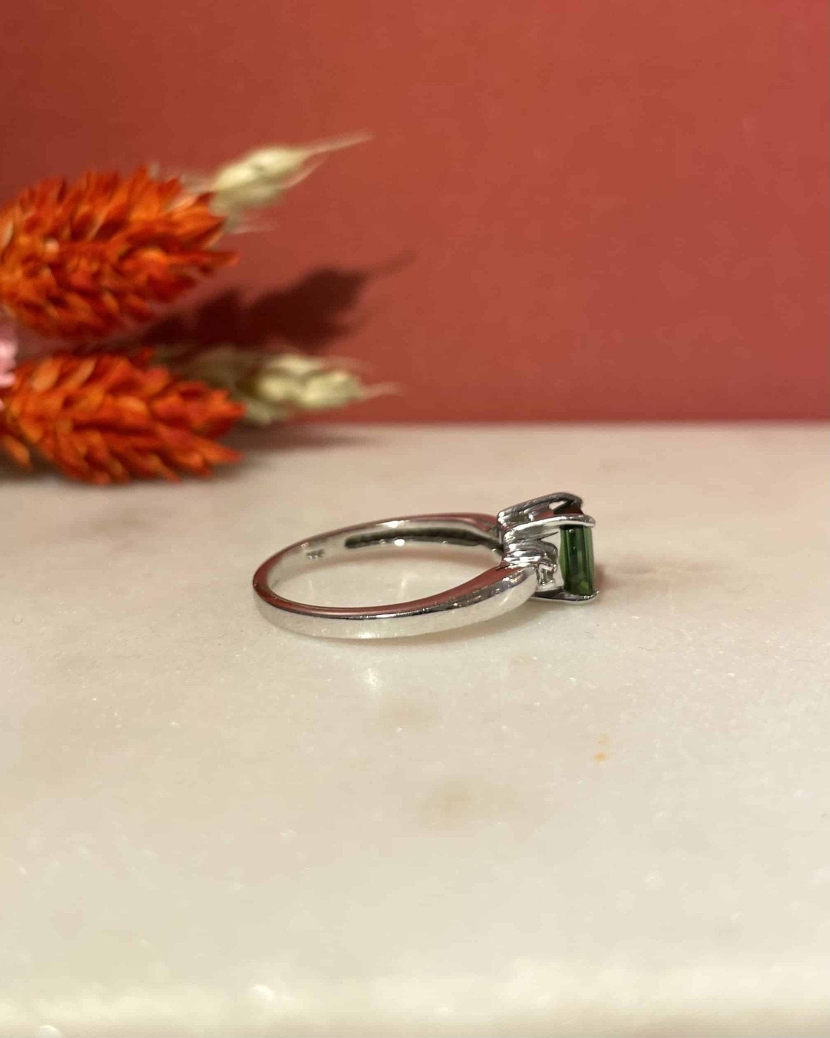 Bague Trilogie Tourmaline 1.10 carat &amp; Diamants "Louanne" - Elliade Paris