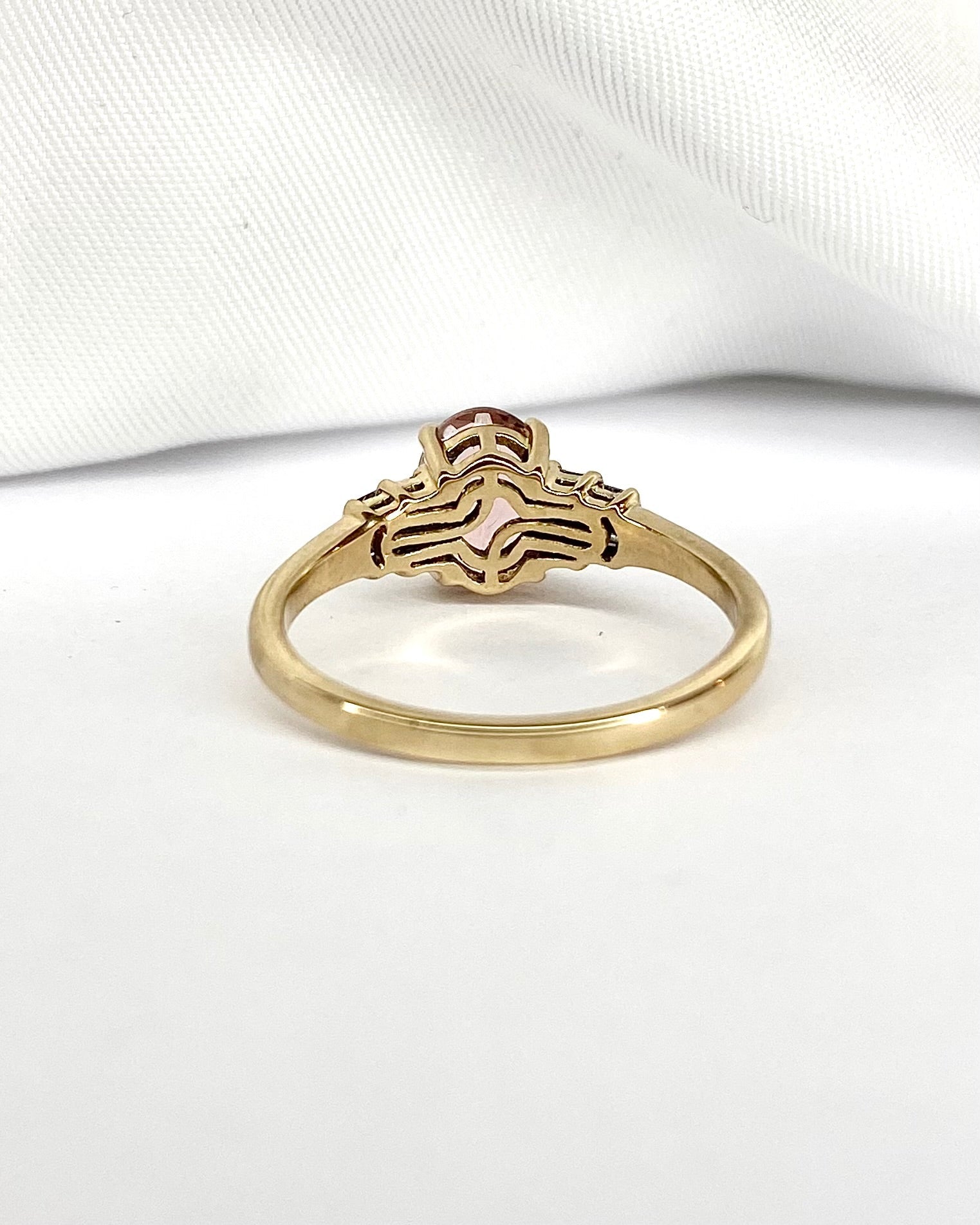 Bague Trilogie Tourmaline 1.10 carat &amp; Diamants "Sara" - Elliade Paris