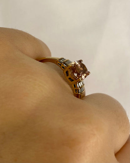 Bague Trilogie Tourmaline 1.10 carat &amp; Diamants "Sara" - Elliade Paris