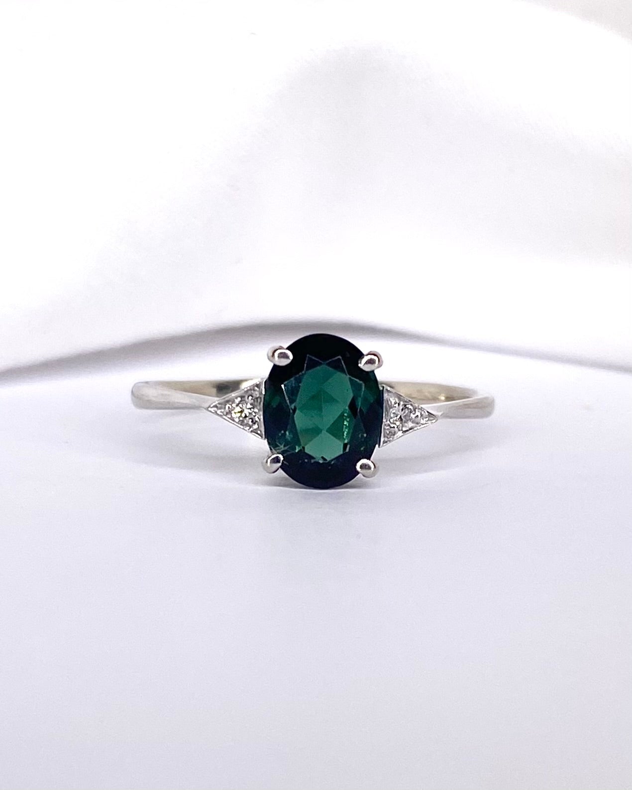 Bague Trilogie Tourmaline 1.25 carat &amp; Diamants "Marina" - Elliade Paris