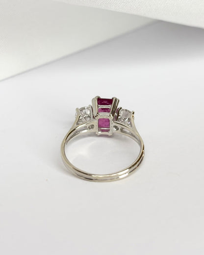 Bague Trilogie Tourmaline 1.50 carat &amp; 2 Diamants &quot;Lou&quot; - Elliade Paris