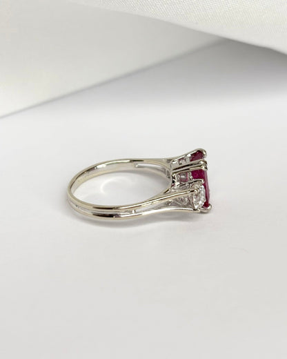 Bague Trilogie Tourmaline 1.50 carat &amp; 2 Diamants &quot;Lou&quot; - Elliade Paris