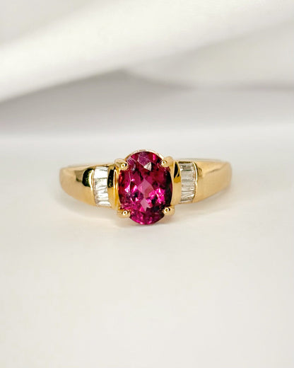 Bague Trilogie Tourmaline 1.50 carat &amp; Diamants "Sonia" - Elliade Paris