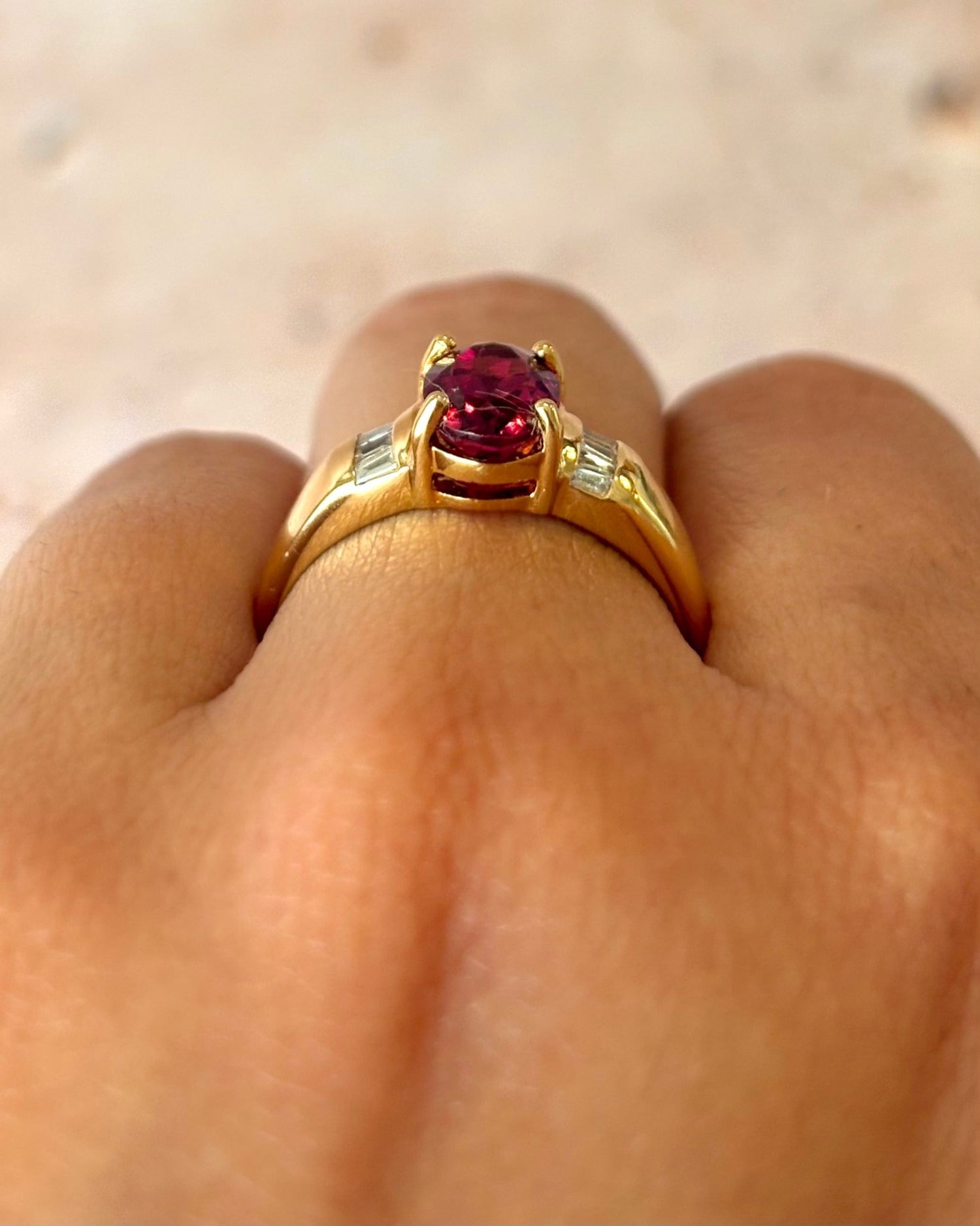Bague Trilogie Tourmaline 1.50 carat &amp; Diamants "Sonia" - Elliade Paris