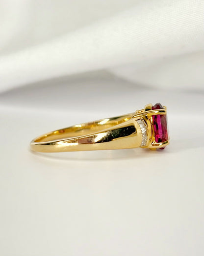 Bague Trilogie Tourmaline 1.50 carat &amp; Diamants "Sonia" - Elliade Paris