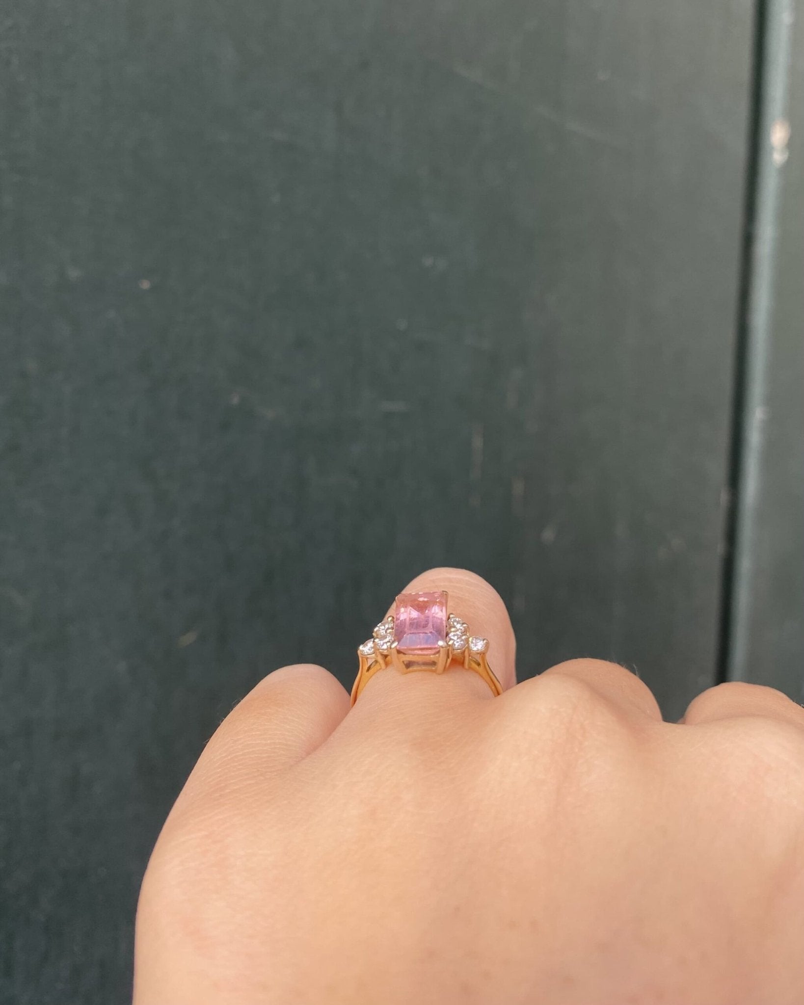 Bague Trilogie Tourmaline 1.80 Carat &amp; Diamants “Lola” - Elliade Paris