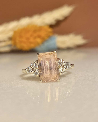 Bague Trilogie Tourmaline 1.80 Carat &amp; Diamants “Lola” - Elliade Paris