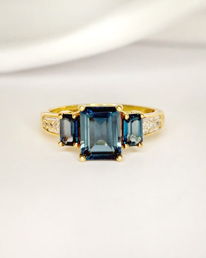 Bague Trilogie Tourmaline 2.05 carats &amp; Diamants "Grace" - Elliade Paris