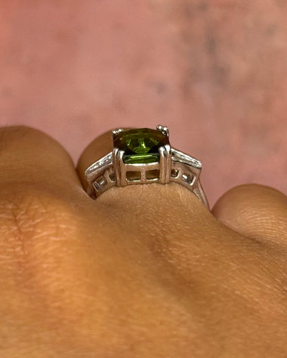 Bague Trilogie Tourmaline 2.54 carats &amp; Diamants "Véridise" - Elliade Paris