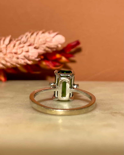 Bague Trilogie Tourmaline 3 carats &amp; Diamants &quot;Layla&quot; - Elliade Paris