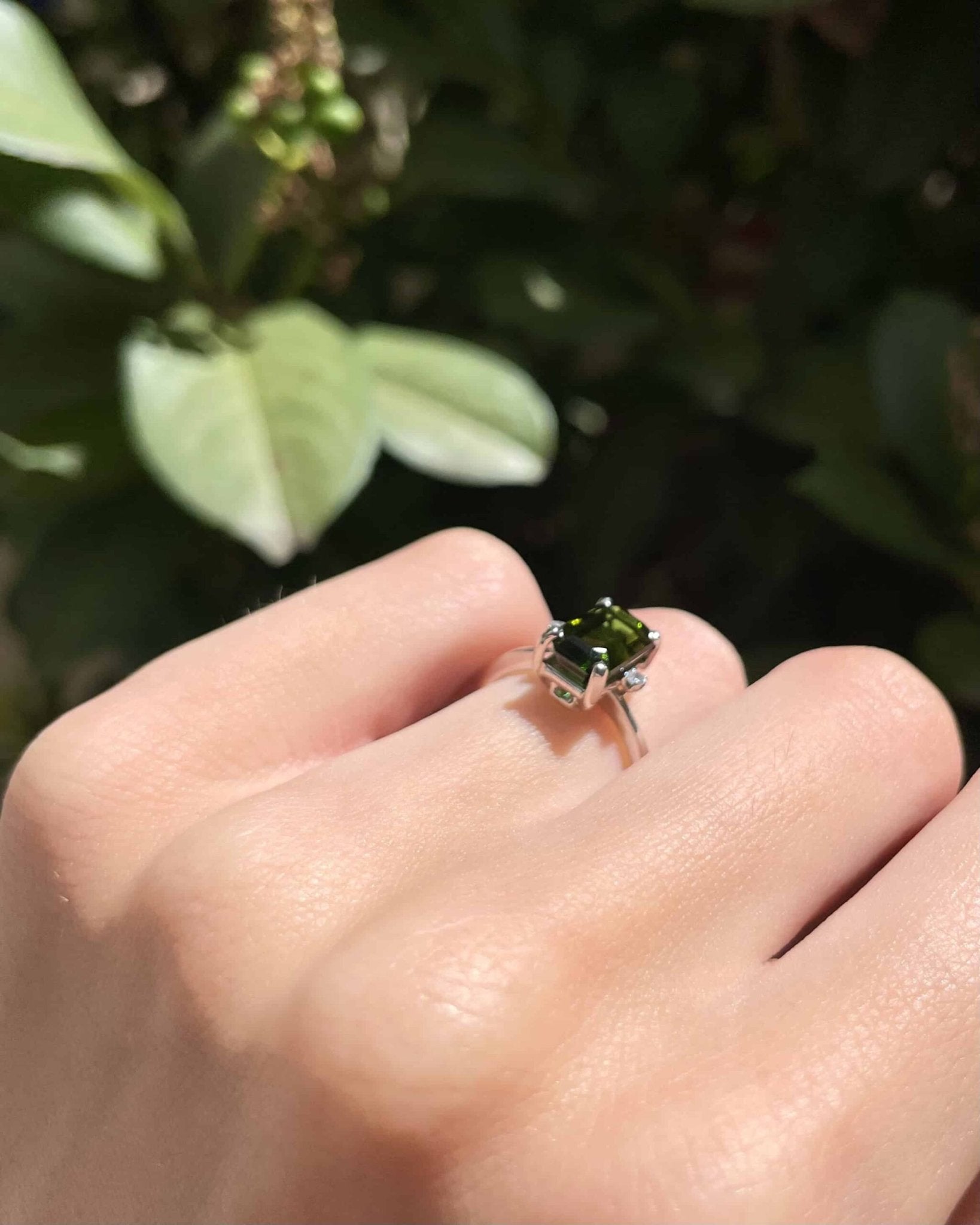 Bague Trilogie Tourmaline 3 carats &amp; Diamants "Layla" - Elliade Paris