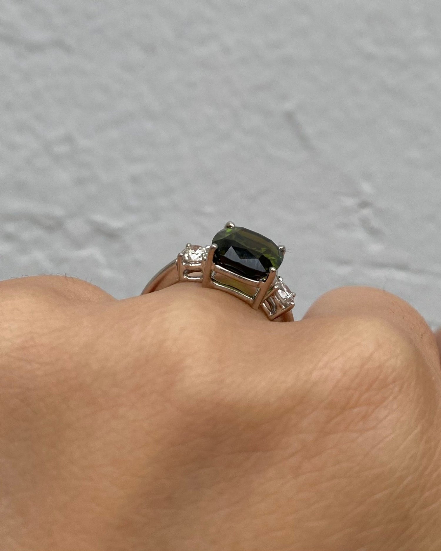 Bague Trilogie Tourmaline 3.80 carats &amp; Diamants &quot;Chiara&quot; - Elliade Paris