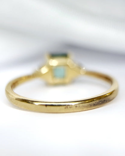 Bague Trilogie Tourmaline Indigolite &amp; Diamants "Ninon" - Elliade Paris