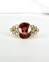 Bague Trilogie Tourmaline Mozambicaine 6.69 carats, Diamants 0.85 carat & Or 7.09g "Siyu" - Elliade Paris