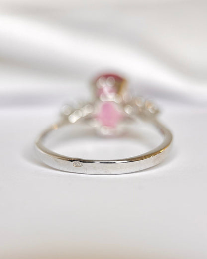 Bague Trilogie Tourmaline Rose 1.54 carat &amp; Diamants "Hortense" - Elliade Paris