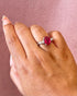 Bague Trilogie Tourmaline Rose 4.50 carat & Diamants 0.26 carat "Carla" - Elliade Paris