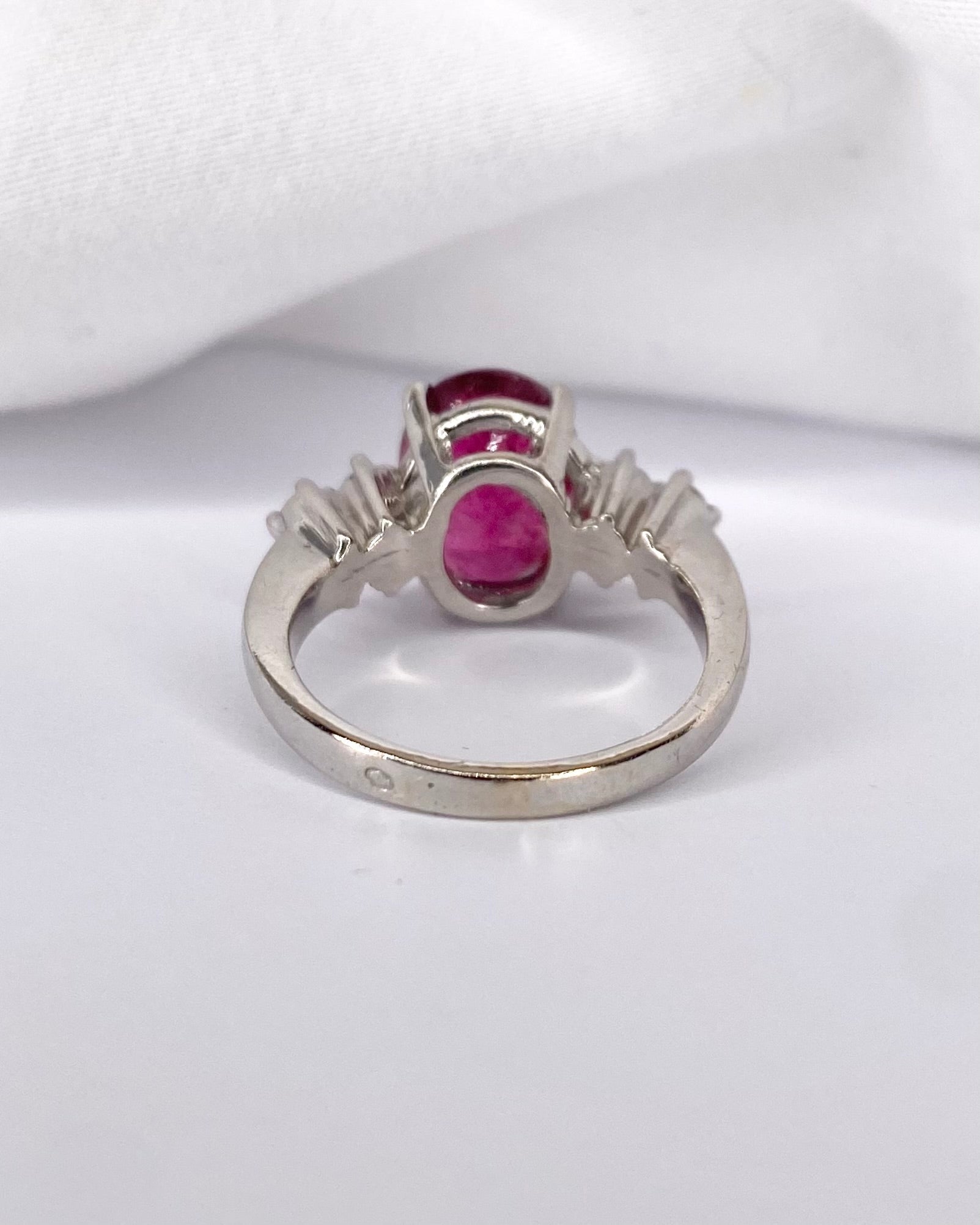 Bague Trilogie Tourmaline Rose 4.50 carats &amp; Diamants "Carla" - Elliade Paris