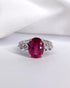 Bague Trilogie Tourmaline Rose 4.50 carats & Diamants "Carla" - Elliade Paris