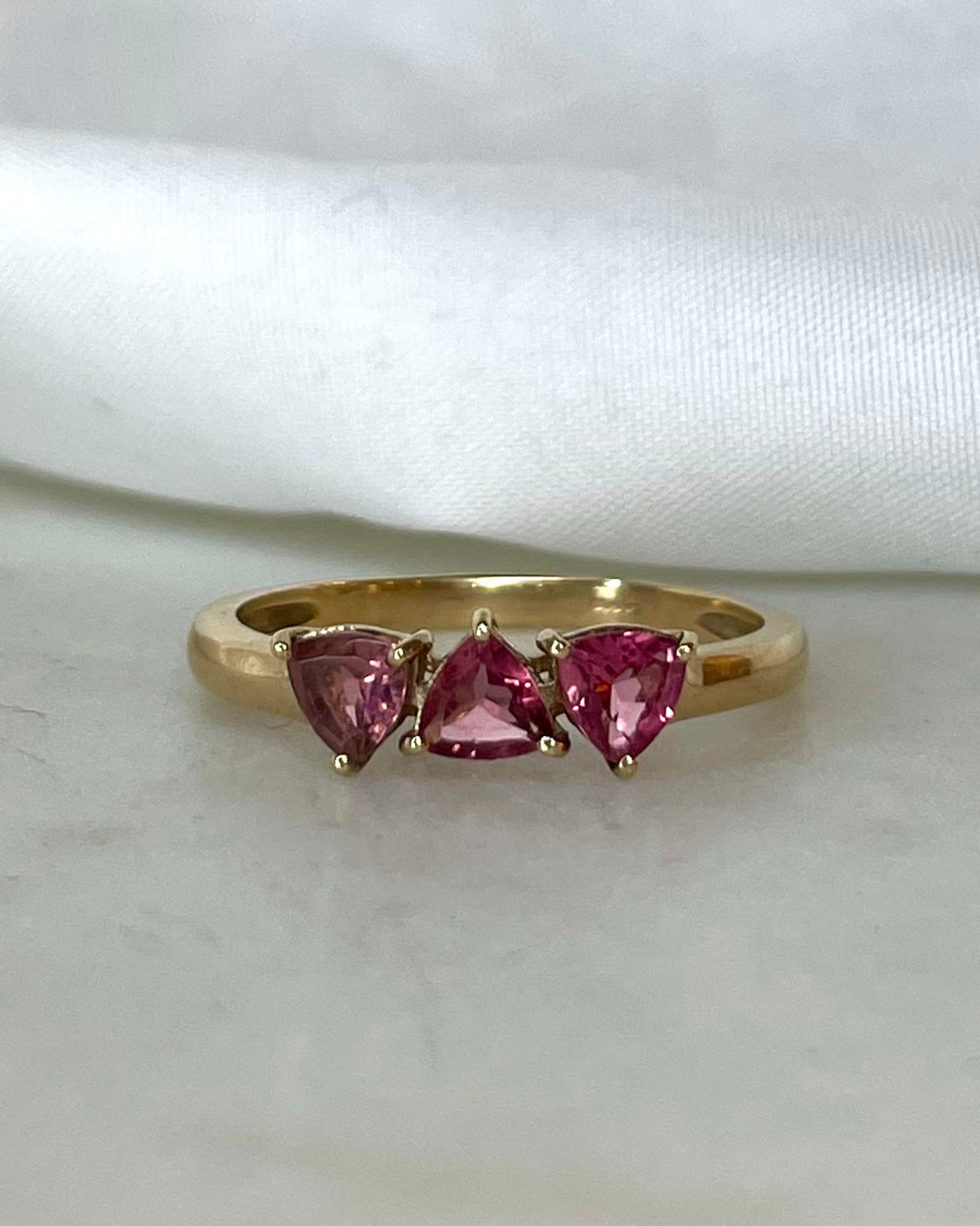 Bague Trilogie Tourmaline Rose &quot;Zayce&quot; - Elliade Paris