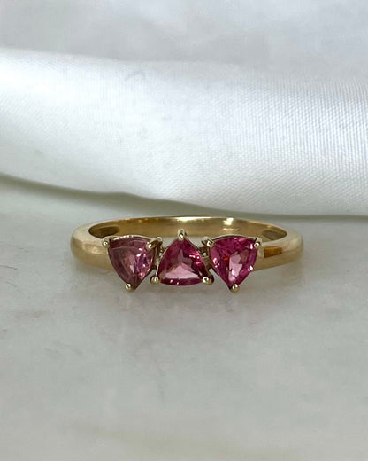 Bague Trilogie Tourmaline Rose &quot;Zayce&quot; - Elliade Paris