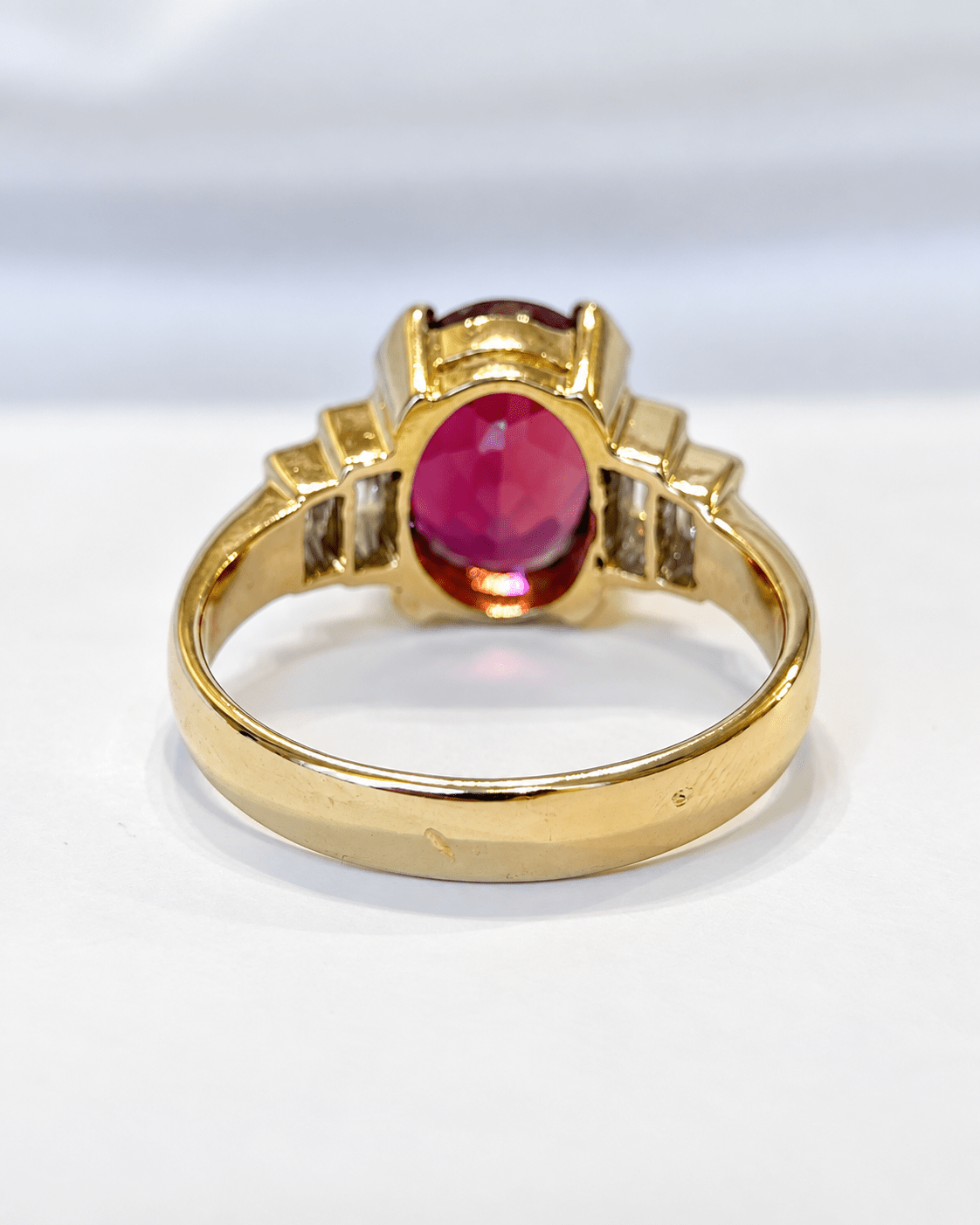 Bague Trilogie Tourmaline Rubellite 3.52 carats &amp; Diamants 0.50 carat 5,28g "Pavelle" - Elliade Paris