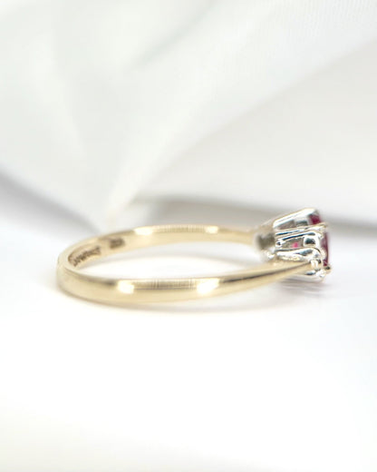 Bague Trilogie Tourmaline Rubellite &amp; Diamants "Clarine" - Elliade Paris