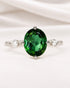 Bague Trilogie Tourmaline Verte 1.79 carat & Diamants "Yolanda" - Elliade Paris