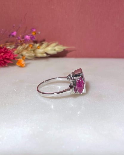 Bague Trilogie Tourmalines Roses 3.30 Carats et Diamants &quot;Siréna&quot; - Elliade Paris