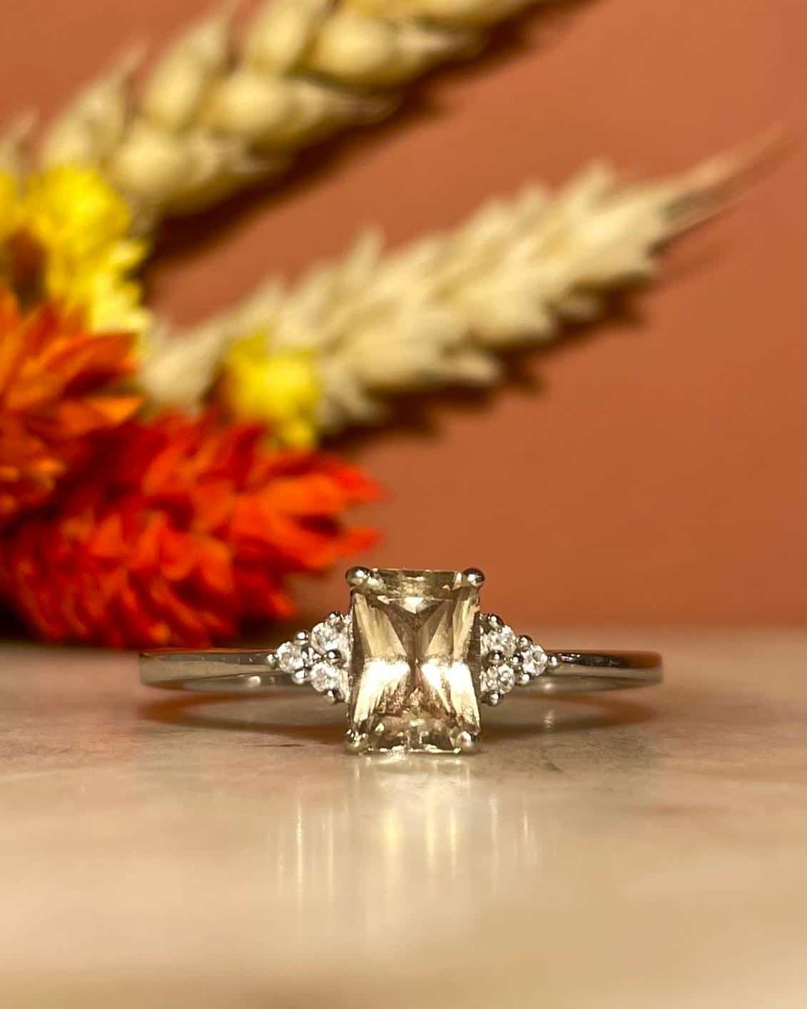 Bague Trilogie Turkizite 1 Carat &amp; 6 Diamants "Bambi" - Elliade Paris
