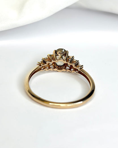 Bague Trilogie Vésuvianite 0.80 carat &amp; Diamants "Ilda" - Elliade Paris